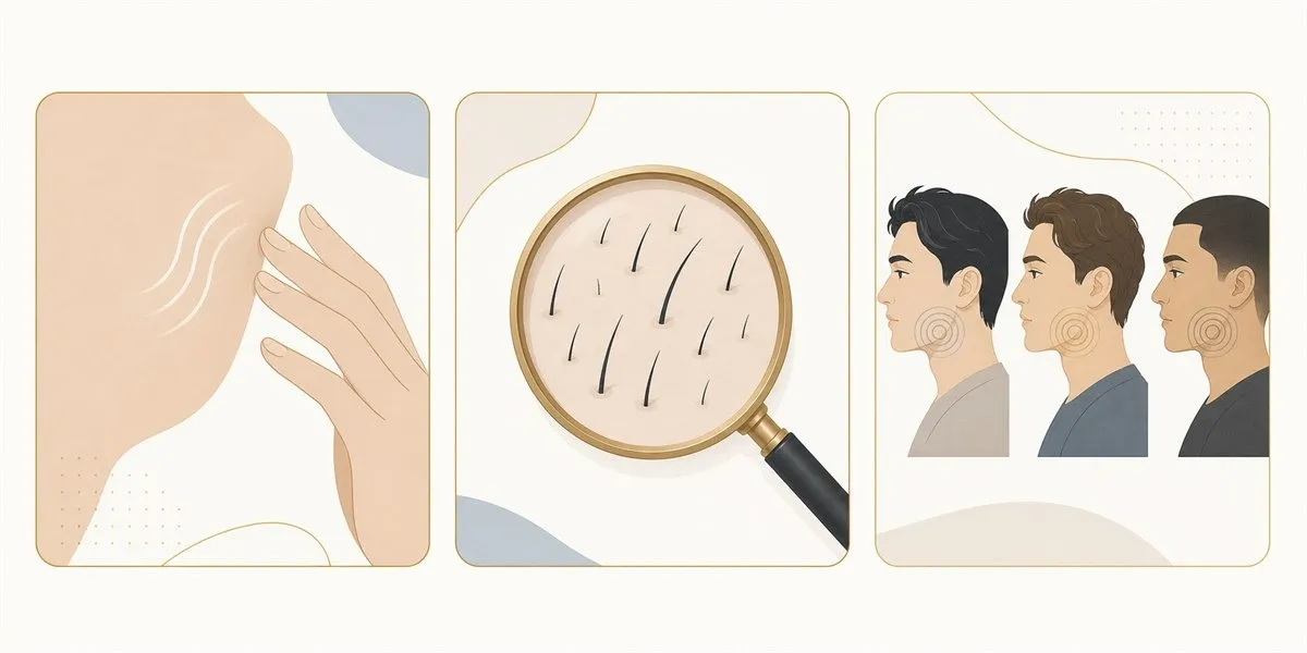 施術後の肌の感触、毛の生え方、刺激の感じ方には個人差があることを示すイメージ図
